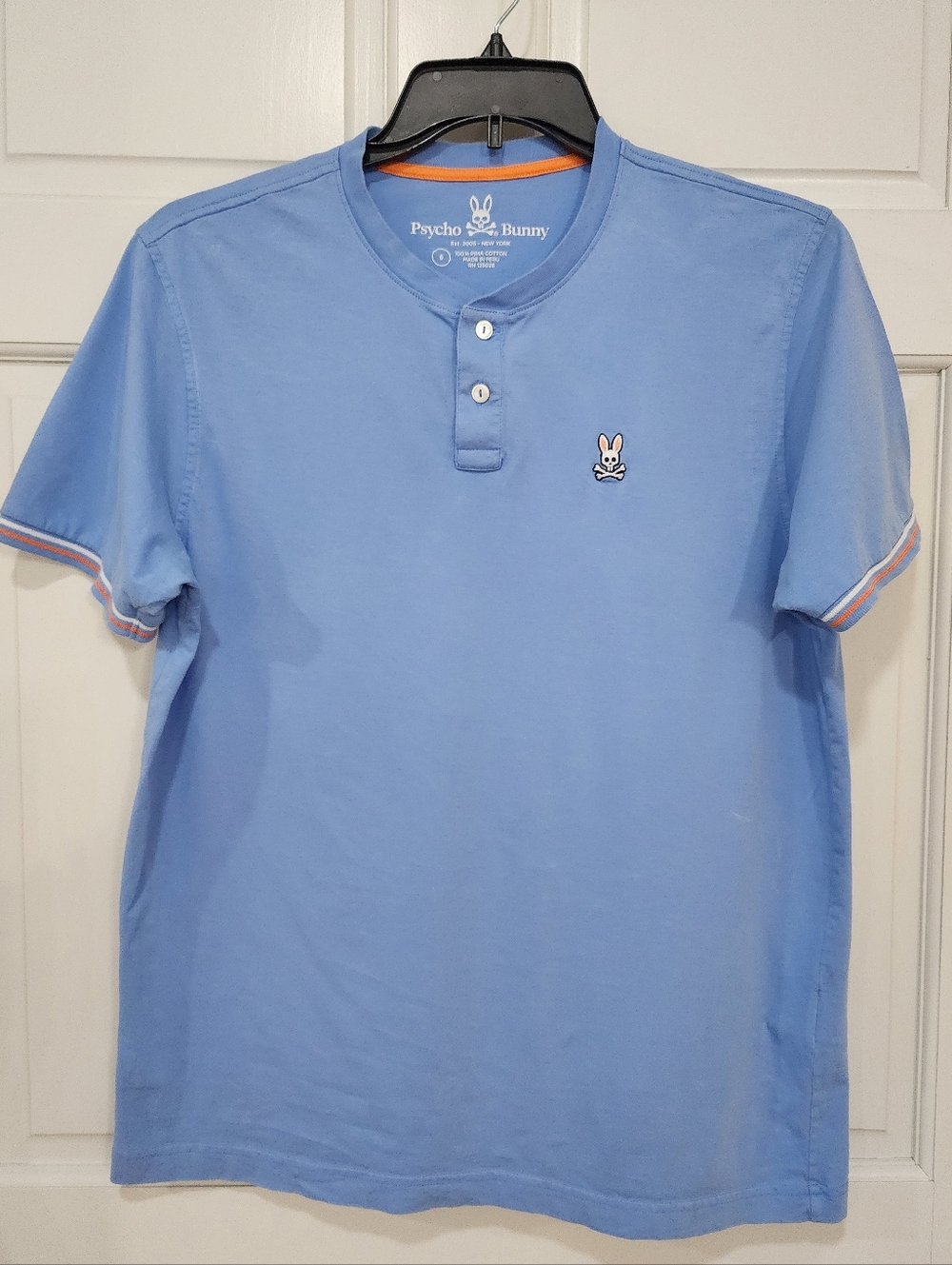 Rare Classic Psycho Bunny Men’s Glacier Lake Blue Henley